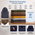 thumbnail image 6 of Men’s 3-Pack Fleece-Lined Zip-Up Hoodies – Warm Cotton Blend, Modern Fit Sweatshirts, 6 of 6