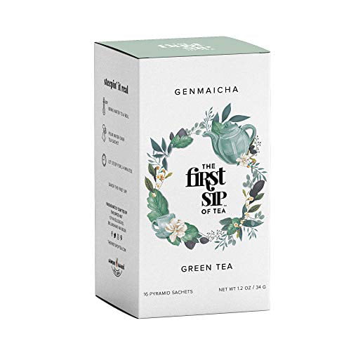 The Spice Hut The First Sip of Tea Genmaicha Green Tea, 16 Count 