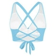 thumbnail image 5 of Aayomet Women Underwire Full Coverage Bikini Top Only Criss Cross Push Up Swim Crop Top Tie Back Bathing Suit (Light Blue, S), 5 of 6