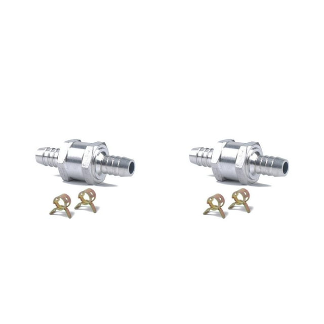 relayinert 3 Pcs Clapet de Contrôle Anti-Retour en Alliage d'Aluminium Ressort à Essence Argent 8mm 2Ensemble