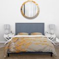 thumbnail image 3 of Designart "American Basswood Forest in Yellow II" Tree Bedding Covert Set - Landscapes Yellow Modern Bed Set With 2 Shams, 3 of 5
