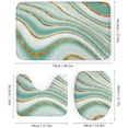 thumbnail image 3 of 4Pcs Mint Green & Gold Foil Polka Dots Shower Curtain Sets, Bathroom Set Decor with Non-Slip Bath Mat, Toilet Lid Rug and Contour Mat, 72 x 72inch, 3 of 8