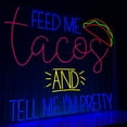 thumbnail image 2 of Glowneon Feed Me Tacos Neon Sign, Restaurant Wall Decor Signboard, 2 of 4