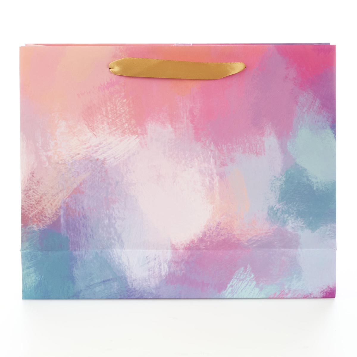 Happy Birthday Women's Large Gift Bag Set w/Card & Tissue Paper Blue Pink Purple Watercolor Design for Her Birthday Inspirational Gift Wrap Bag by With Love, Landscape 10" x 12.5" x 3.9"