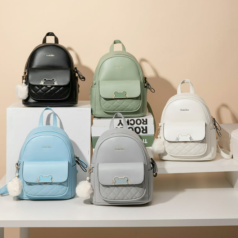 Cheruty Mini Backpack Women Leather Small Backpack Purse for Teen Girl  Travel Backpack Cute School Bookbags Ladies Satchel Bags Blue