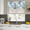 thumbnail image 4 of Navy Blue Leaves Curtain Valances for Windows, Kitchen Valance Window Treatments Panel 2 Pack, Summer Botanical Farmhouse Watercolor Leaf Rod Pocket Short Curtains for Bathroom Bedroom 42 x 18 Inch, 4 of 8