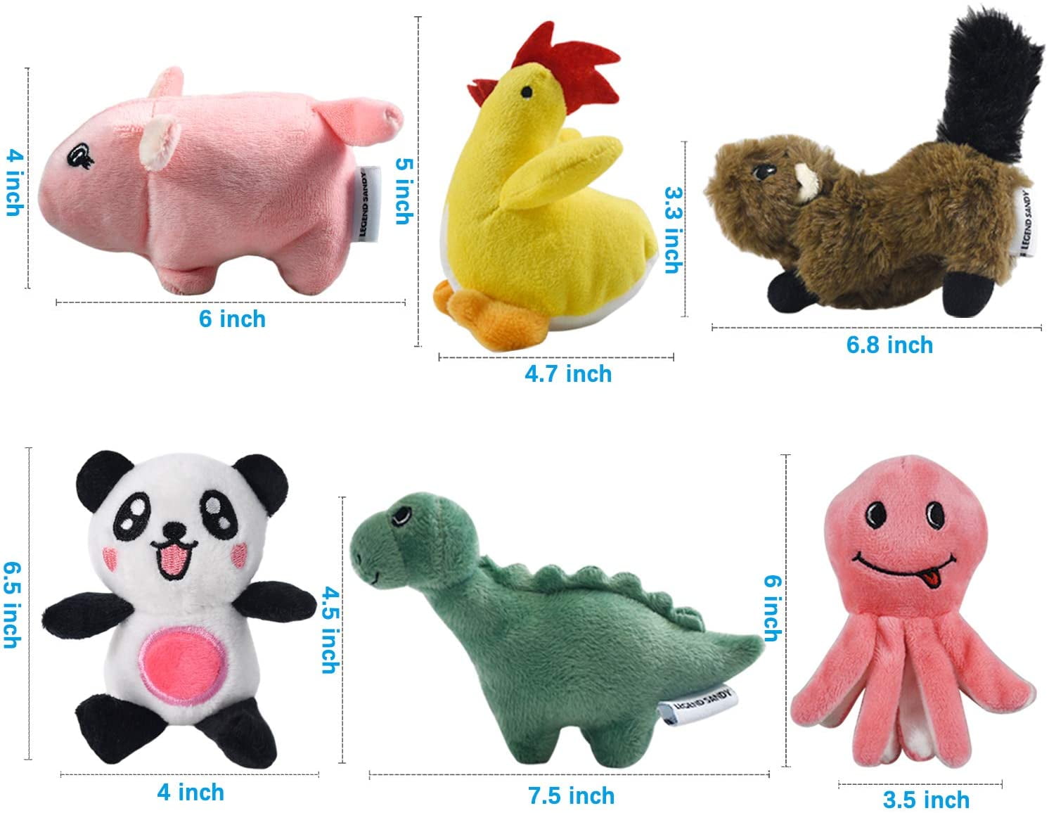 LEGEND SANDY Squeaky Dog Toys for Puppy Small Medium Dogs, Stuffed Samll Dog Toys Bulk with 12 Plush Pet Dog Toy Set, Cute Safe Dog Chew Toys Pack for Puppies Teething (12 Dog Toys)