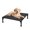 Black Elevated Dog Bed (No Mesh), variant on Pozico Metal Frame Elevated Cooling Pet Bed, Breathable Mesh Raised Pet Cot for Small Dogs Cats Indoor Outdoor, 18.5x18.5 Inch, Black