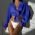 thumbnail image 3 of Camisa de protección solar de manga larga de Amazon para mujer, material de algodón de bambú, para playa transfronteriza, protección solar, correa positiva, 3 of 5