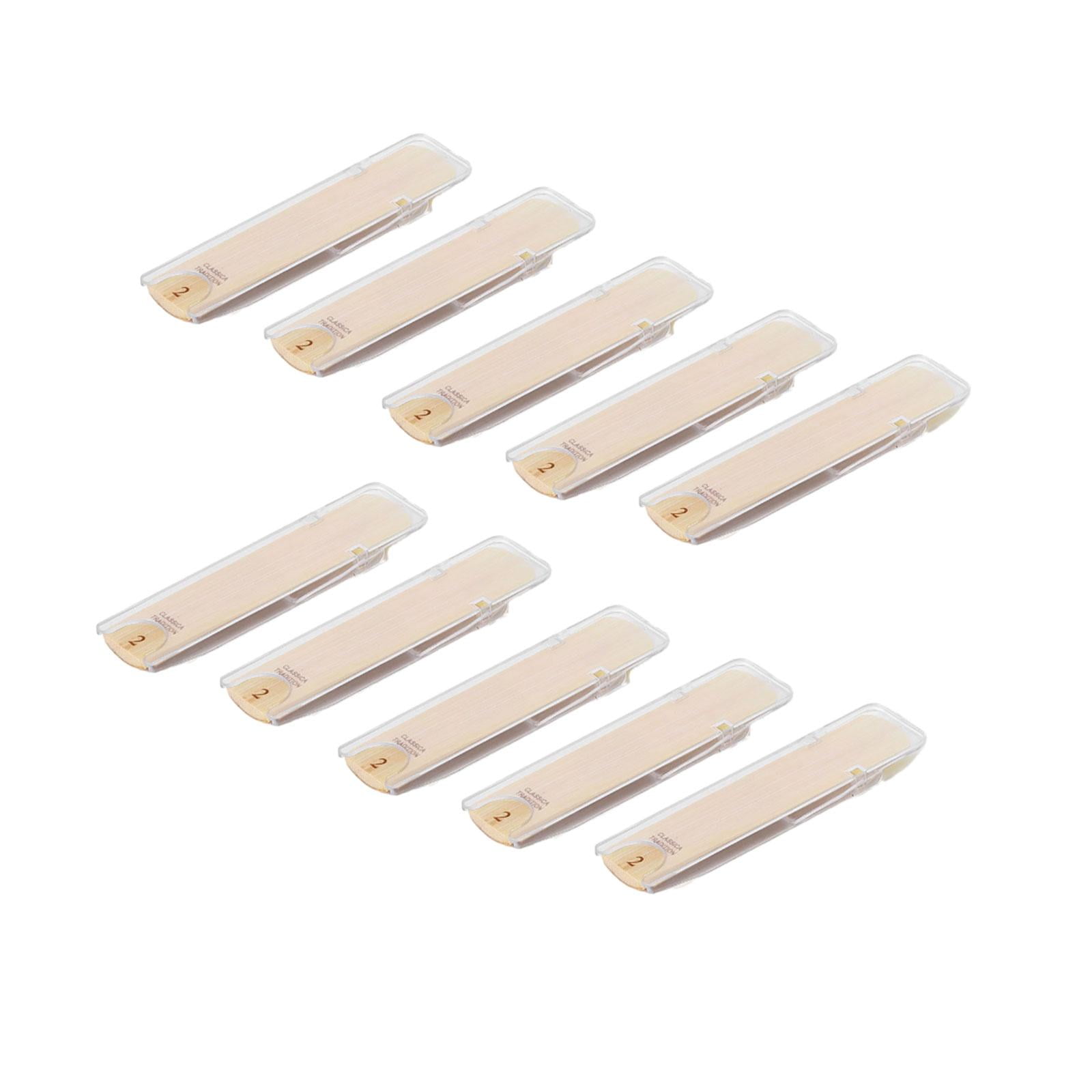 10 Anches Pour Saxophone Soprano 2.5 - Anches En Plastique + Bois Avec Étui, Idéales Débutants