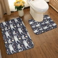 thumbnail image 2 of Honeii Sloths Dancing Pattern Bathroom Anti-Skid Pad Bathroom Mat Vintage Seamless Pattern Not-Slip Toilet Rug Set, 2 of 6