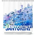 thumbnail image 1 of Shower Curtains 70" x 73" from DiaNoche Designs by Markus Bleichner - Santorini Scissor Blue, 1 of 1