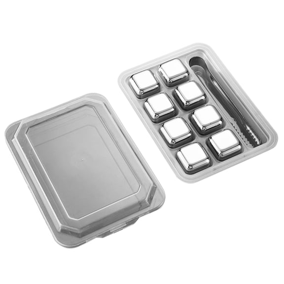 Ruanlalo Stainless Steel Whiskey Stones Reusable Drink Chillers Non-Diluting & Dishwasher Safe Metal Ice Cubes for Whiskey Wine Cooler Bar Tool