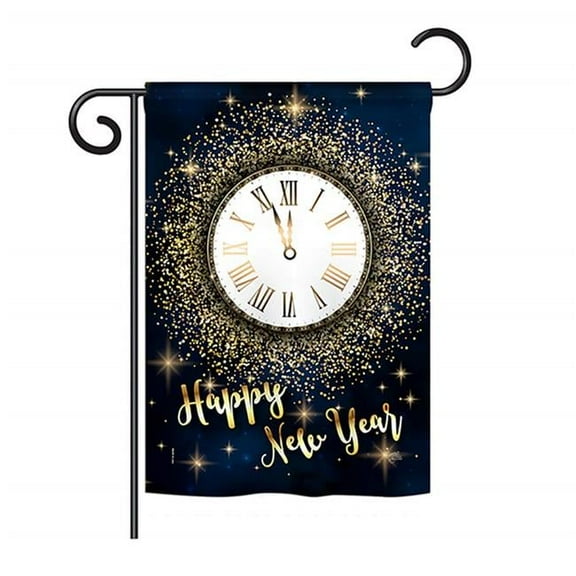 Breeze Decor BD-NE-G-116011-IP-BO-D-US18-BD G166011-BO Countdown New Year Winter Impressions Decorative Vertical 13 x 18.5 in. Double Sided Garden Flag