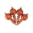 thumbnail image 3 of 4ct Matte Orange Retro Reflector Shatterproof Christmas Finial Ornaments 7.5", 3 of 9