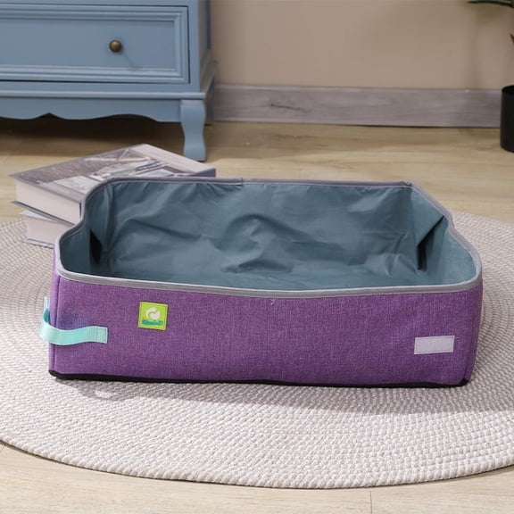Semi Enclosed Cat Litter Box, Foldable, Portable, Waterproof, Oxford Cloth, Open Cat Toilet Cat Litter Box Pet Supplies & Pet
