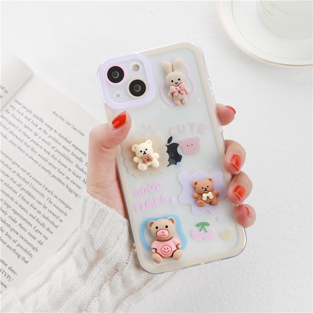 Funda con dibujo de oso en 3D para Samsung Galaxy A32 A22 A12 A52 A72 A21S A31 A51 A70 A71 A72 S22 S21 Ultra S20 S10 S9 Fivean unisex