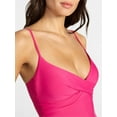 thumbnail image 4 of Time and Tru Women's and Women's Plus Size Ruched Front One Piece Swimsuit, Sizes XS-3X, 4 of 5