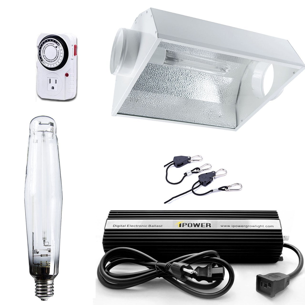 HPS 600w Dimmable Digital Ballast with Wing reflector hydroponics lamp light com 