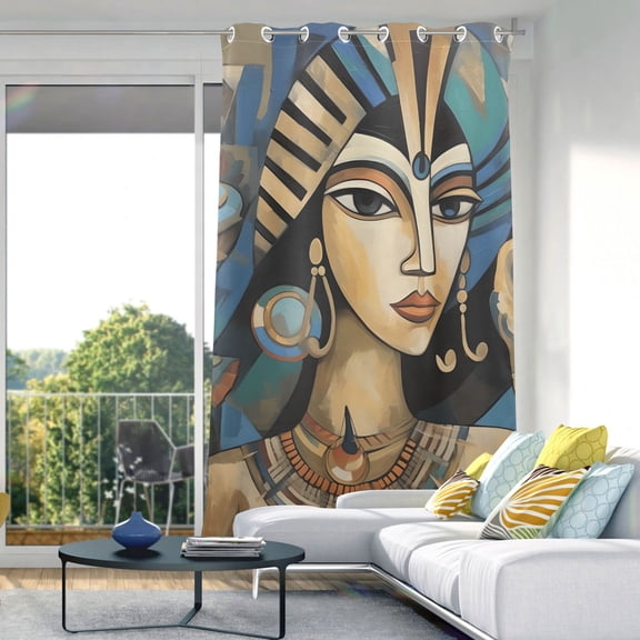 The Queen Of Egypt Abstract Blackout Curtain Panels Drapes Privacy Assured with Light Filtering Curtains for Living room Bedroom Bathroom Window