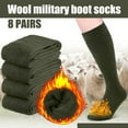 thumbnail image 2 of 8 Pairs Men's Wool Military Boot Socks Thermal Army Socks Hunter Boot Anklets Men Thick Wool Anklets for Cold Weather Combat Tactical Hiking Hunting, 2 of 6