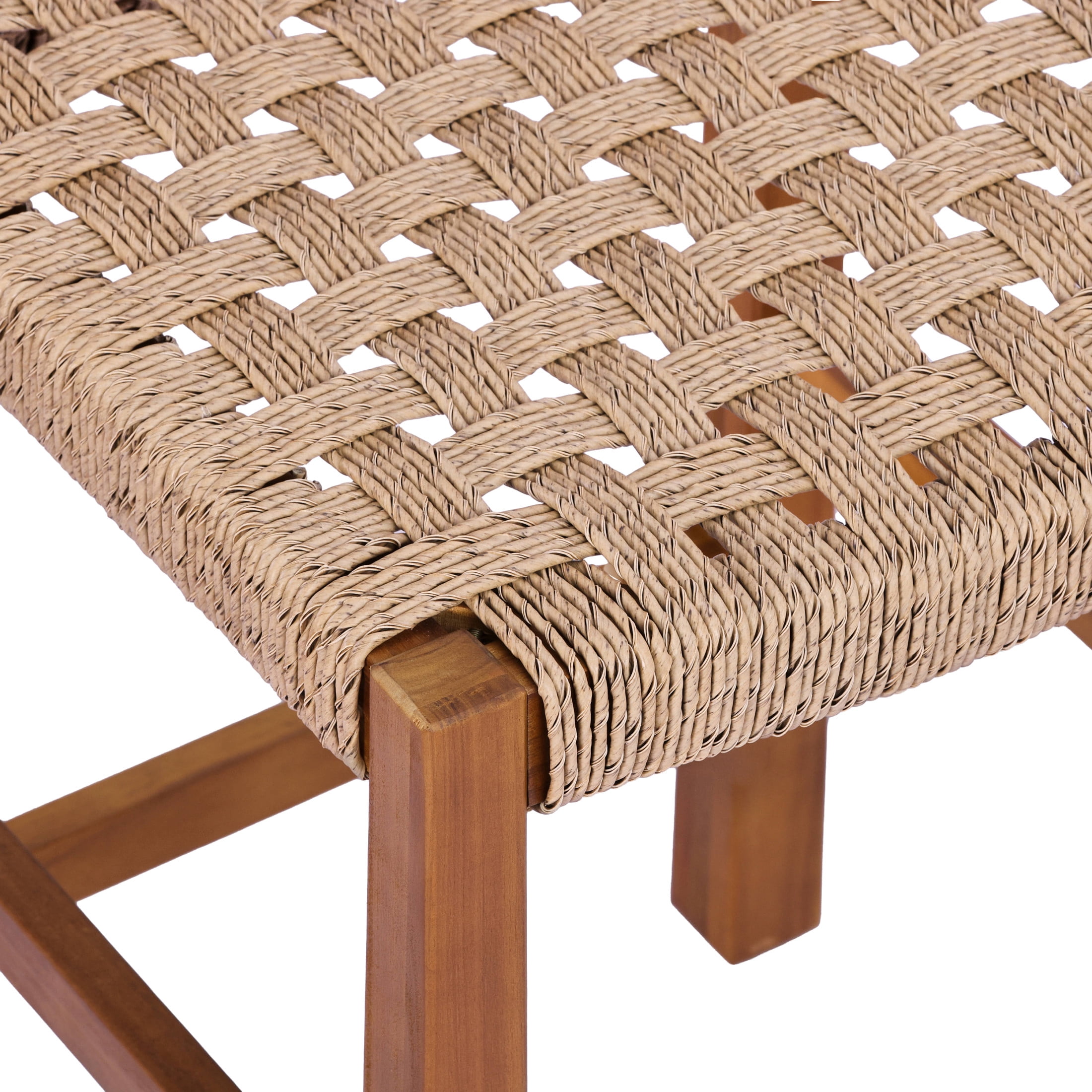 Christopher Knight Home Patio Wicker Counter Height Bar Stools, Acacia Wood Frame, Light Brown, Set of 2