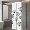 thumbnail image 3 of Black Dandelion Window Privacy Film, Country Modern Minimalist Flower Static Cling UV Sun Blocking Heat Control Window Tint Day and Night, Non-Adhesive One Way Windows Privacy Cover 29.5''x78.7'', 3 of 7