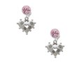 thumbnail image 2 of Delight Jewelry Silvertone Large Heart with Flowers Pink Crystal Clip on Earrings, 2 of 5