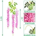thumbnail image 2 of 24 Pack Artificial Fake Wisteria Vine Ratta (3.75 Feet) Hanging Garland Silk Flowers String Home Party Wedding Decor(Purple), 2 of 5