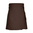 thumbnail image 1 of Men Casual Solid Snap Fastener Have Pockets Pleated Skirt Short Skirt, 1 of 5