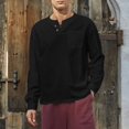 thumbnail image 2 of OUSITAID Chemise Homme Col en V Uni Manches Longues Ample, 2 of 6