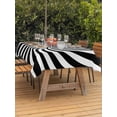 thumbnail image 3 of Outdoor Tablecloth with Umbrella Hole for Patio/Picnic/Party/Camping, Black White Waterproof Table Cloth Rectangle Table Cover Washable, Farmhouse Striped Spiral Vortex Abstract (52"x 70"), 3 of 9
