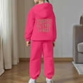 thumbnail image 4 of Tween Girls Outfits Sets Boys Long Sleeve Solid Warm Hoodie Pullover Tops Pants Kids Sweat Suit Fall Girls Clothing Sets Hot Pink Size 10-11T, 4 of 7
