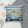 thumbnail image 2 of PRATYUS  Spring Summer Daisy Throw Pillow Covers Home Sweet Home You are My Sunshine Pillowcase Truck Stripe Cushion Cases Cloth Decoration for Farmhouse Sofa Home Car Couch 18x18in, 2 of 5