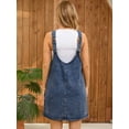 thumbnail image 4 of DARING DIVA Women's Loose Sleeveless Pinafore Mini Denim Dresses S Blue, 4 of 7