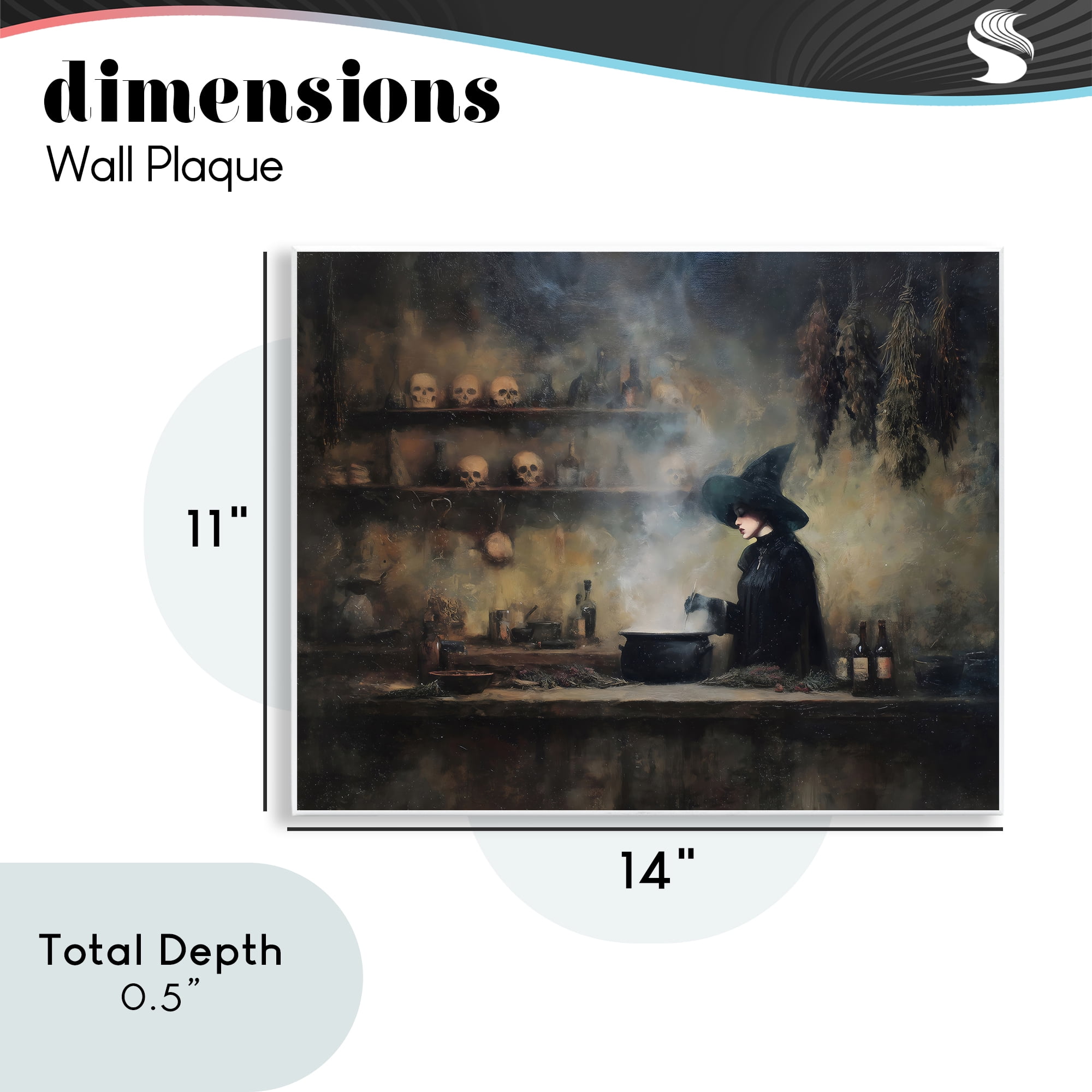 Witch's Cauldron Brew Wall Plaque Art, design by Arlington Prints