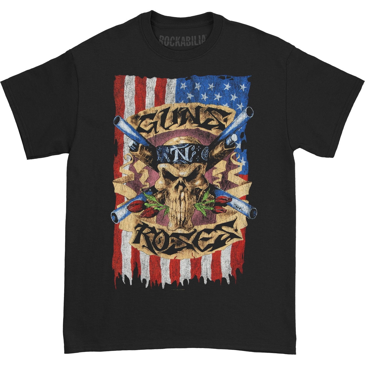 Guns N Roses Distressed Skull T-Shirt