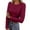 Wine, variant on HOWPAY Long Sleeve Shirts for Women Casual Round Neck Basic Tight Blouse Lightweight Solid Color Slim Fit Layering Tee Shirts Soft Stretchy Fall Clothes Beige L