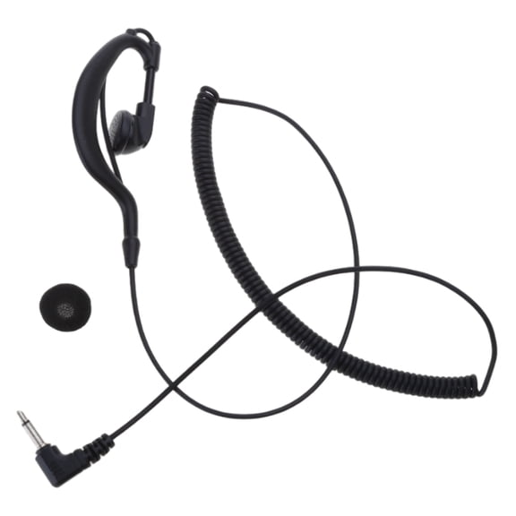 Necvior 3.5mm Listen Only Earpiece 1 Pin G-Shape Headset for Hand Held Mic 1.2M (47'') In Ear Stereo- Wired Earphone