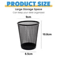 thumbnail image 2 of 6 Pack Pen Holder Metal Mesh Pencil Holders Round Shaped for Desk Office Container Pen Organizer, 10.8*9cm - black, 2 of 6