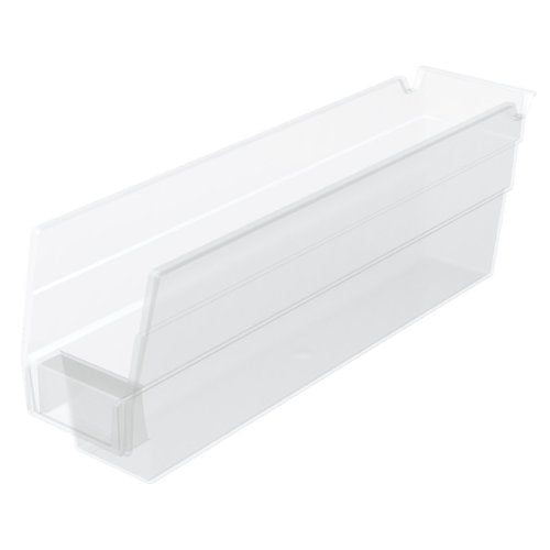 Akro-Mils 30110 12-Inch by 2.75-Inch by 4-Inch Clear Plastic Nesting Shelf Bin Box, 24-Pack