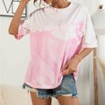 thumbnail image 6 of OAVQHLG3B Summer Tops for Women Casual Casual Round Neck Short Sleeve Print Top T-Shirt, 6 of 7