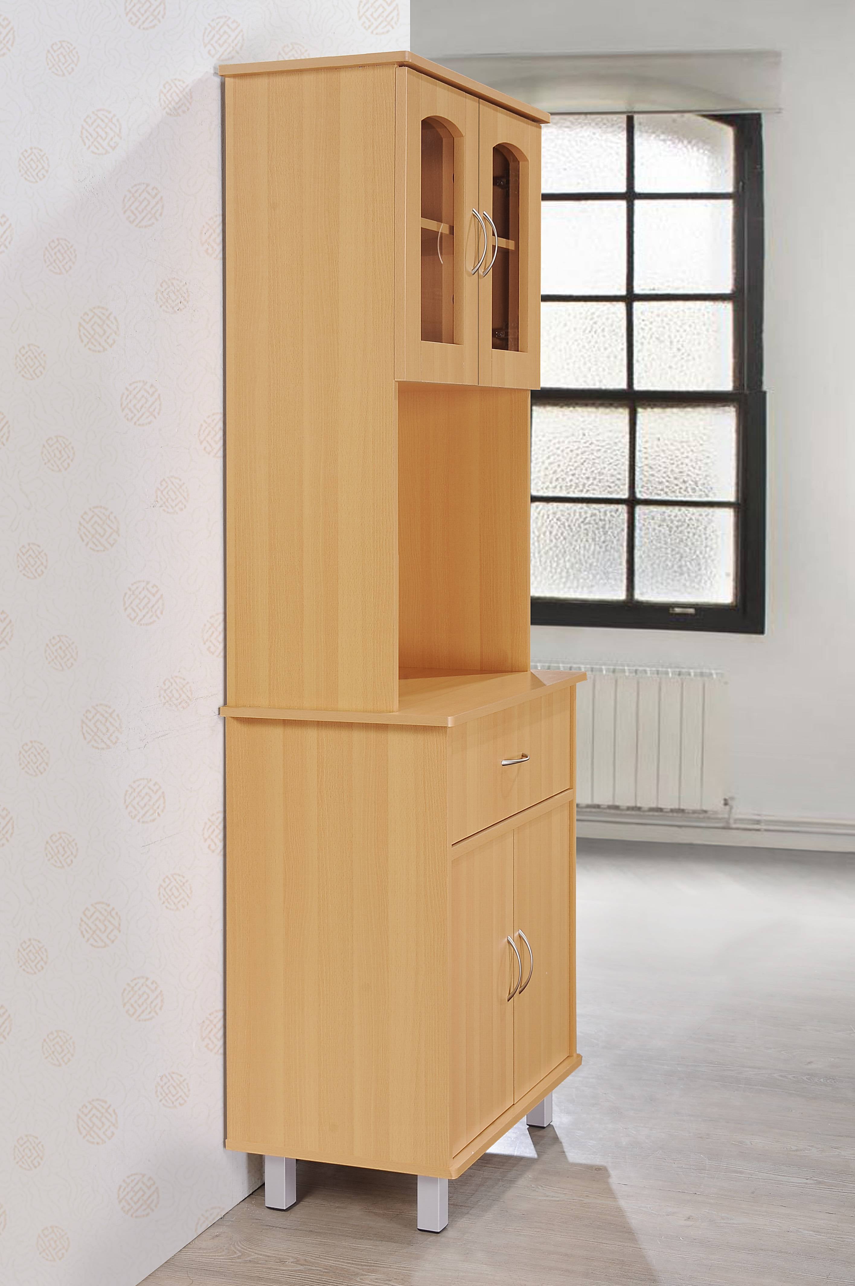 Hodedah Free Standing Kitchen Cabinet, Beech