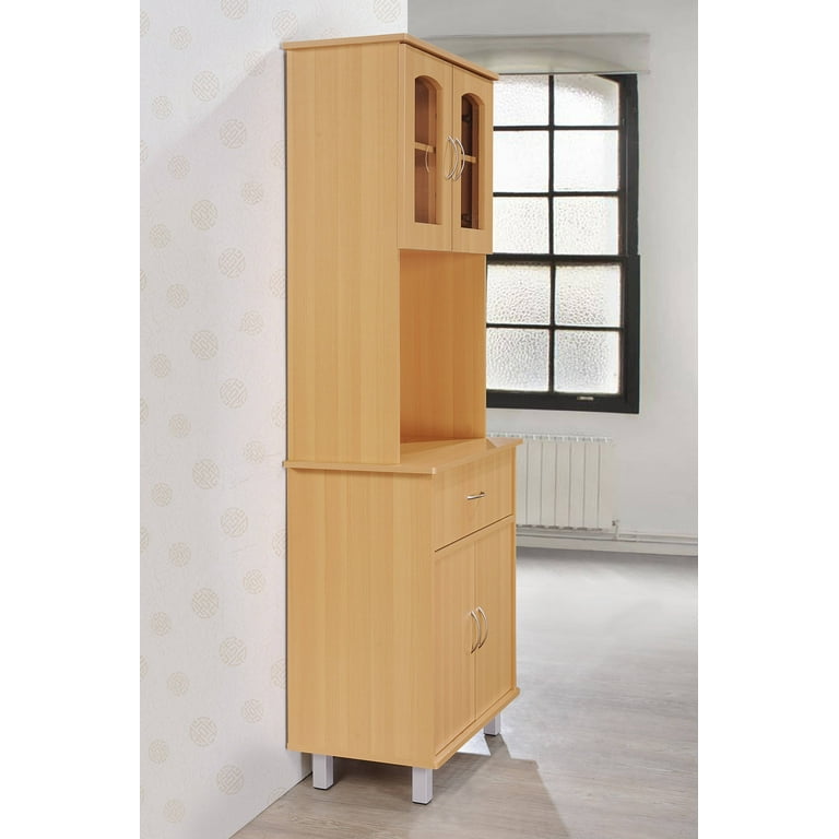 Hodedah Free Standing Kitchen Cabinet, Beech - Walmart.com