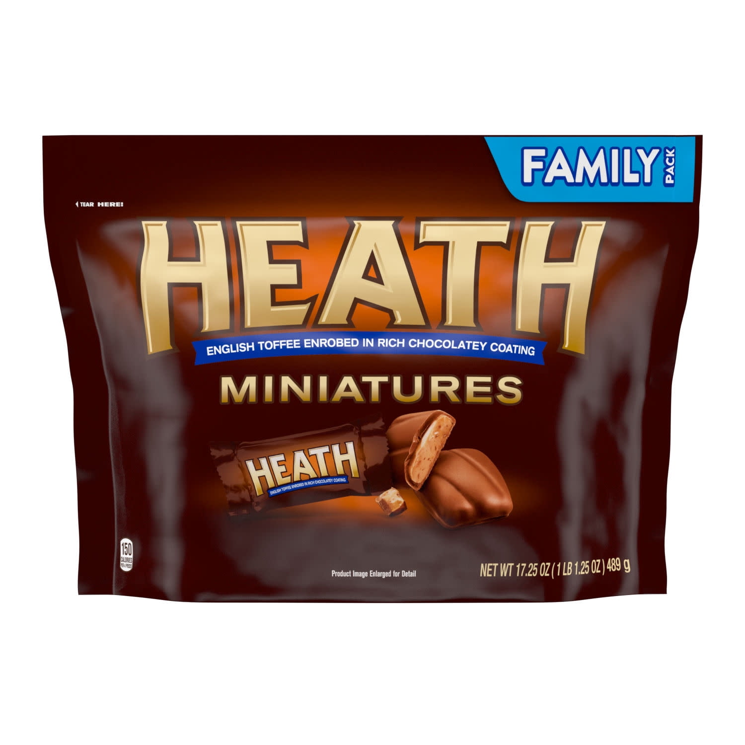 (3 pack) Heath Miniatures Chocolatey English Toffee Candy, Family Pack 17.25 oz