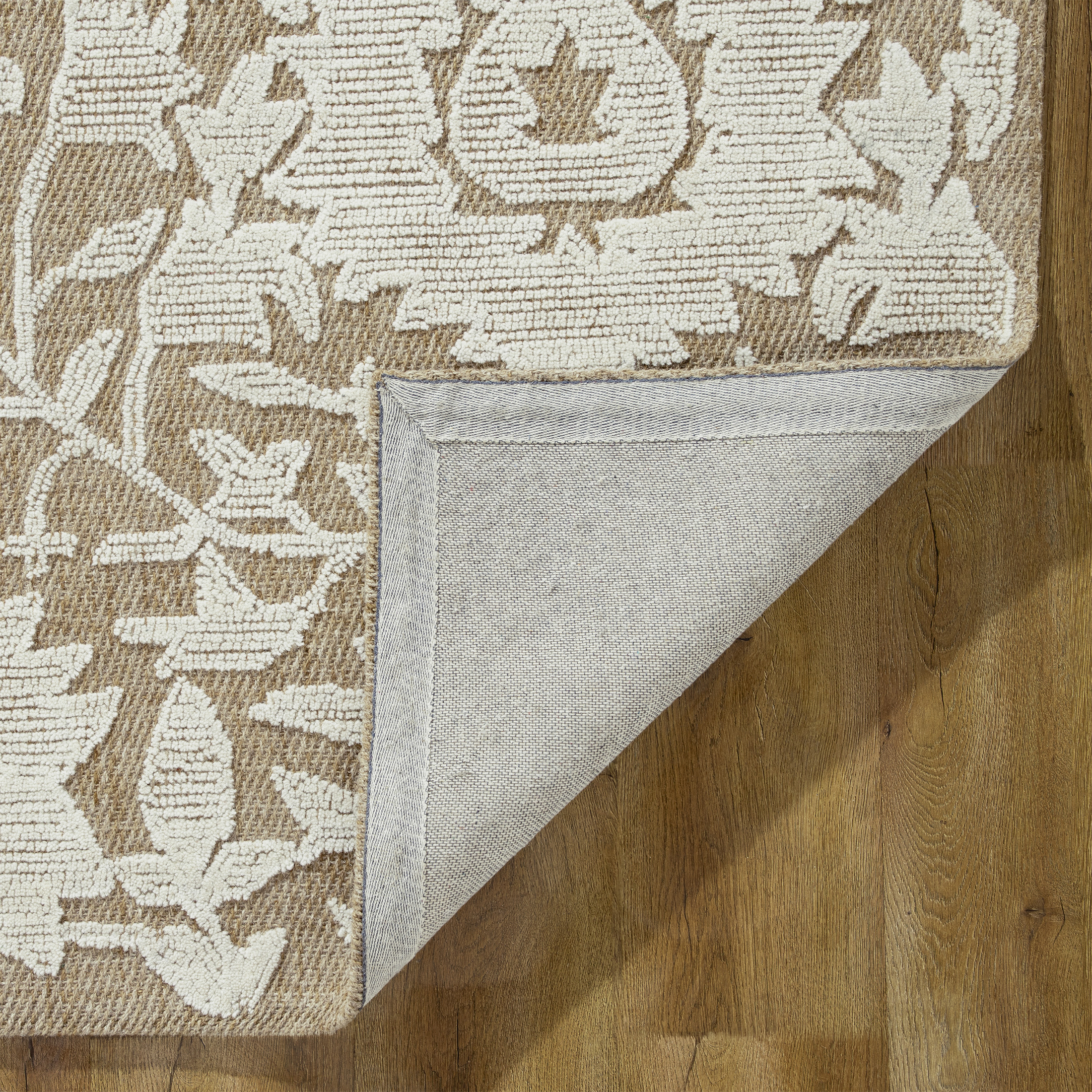My Texas House Flora Natural Wool Floral Indoor Area Rug, 8' x 10'