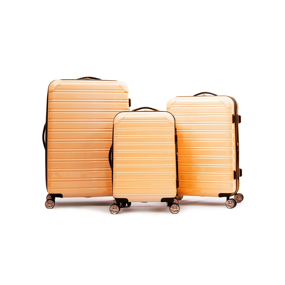 iFLY Hardside Luggage Fibertech 3 piece set, Cantaloupe