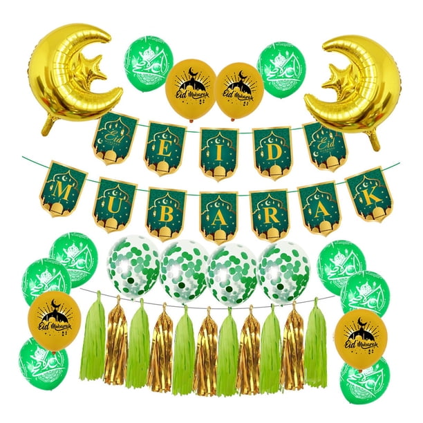 Adorno Colgante Decorativo Zulema Globos de Papel de Aluminio para Eid Mubarak