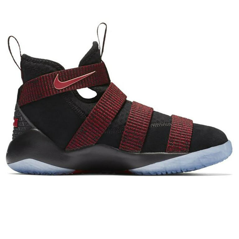 Nike Soldier XI Basketball Shoes Black/Black-Team Red - Walmart.com