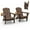 Brown, variant on TOTAL Outdoor Folding Adirondack Chair, All-Weather HDPE Patio Chairs with Cup Holders, Weather-Resistant Fire Pit Seating for Garden, Backyard, Deck & Poolside, Gray